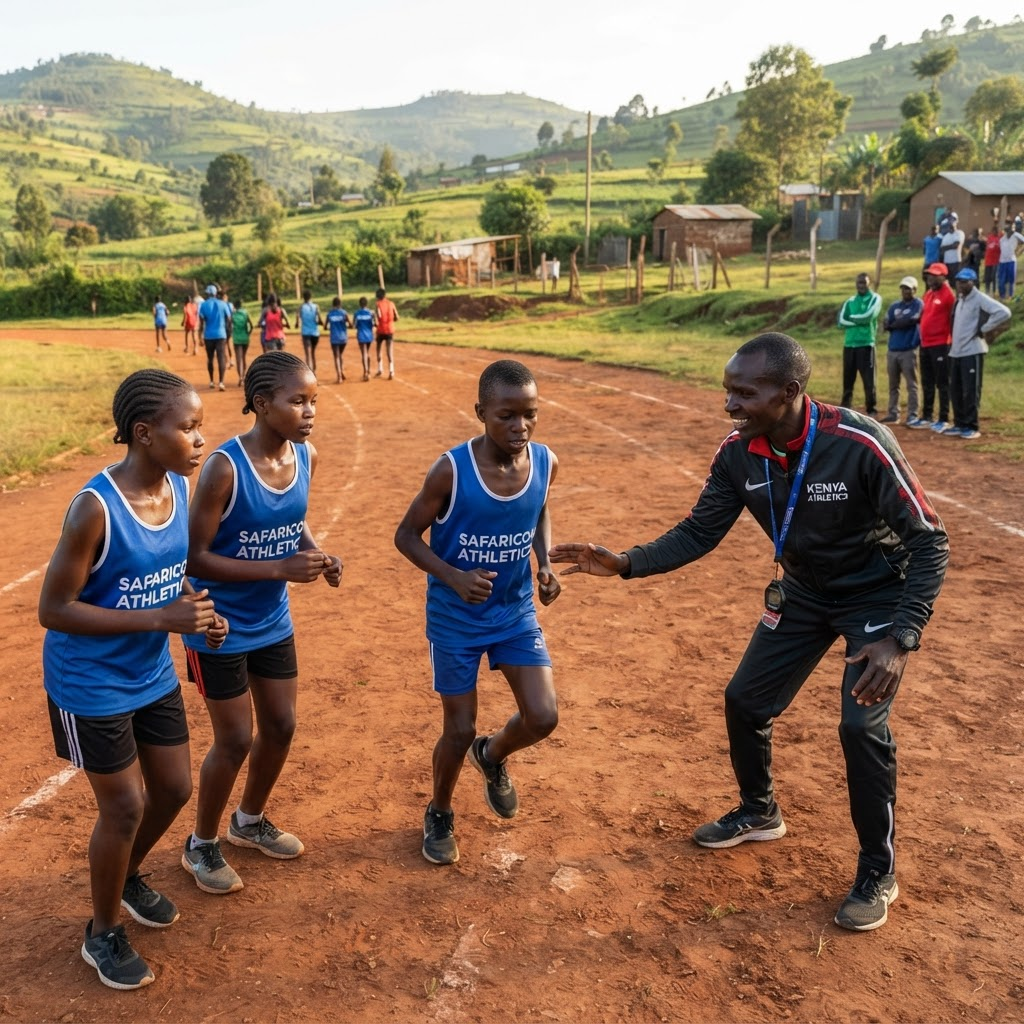Young African athlete in development